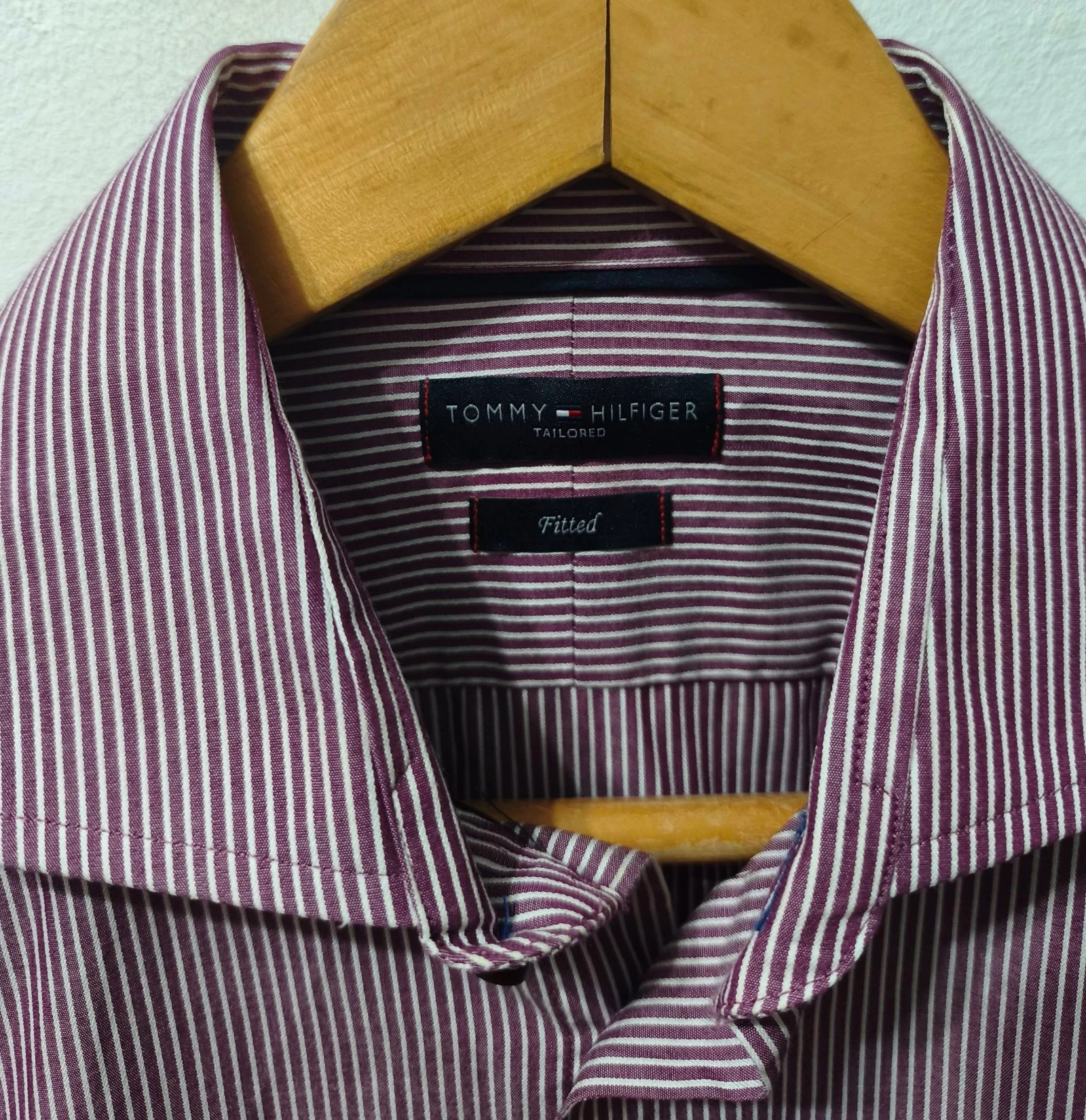 Fitted striped shirt lilac and white Tommy Hilfiger men Size 39 – photo 4